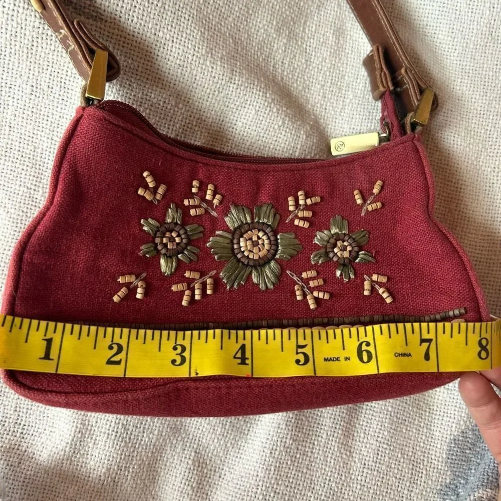 NWOT Women’s Johnnie & Frankie Boho Embroidered Beaded Handbag Purse